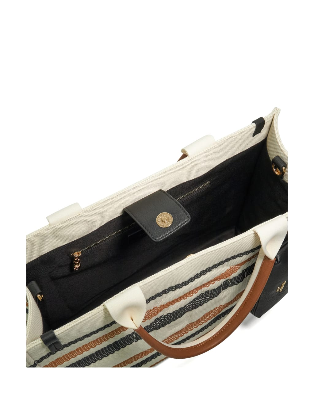 Large Canvas Striped Top Handle Tote Bag 5 of 5