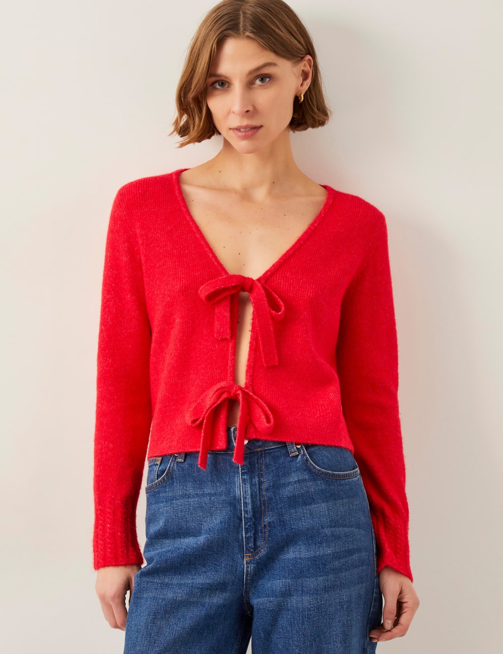 Textured V-Neck Cardigan 1 of 5
