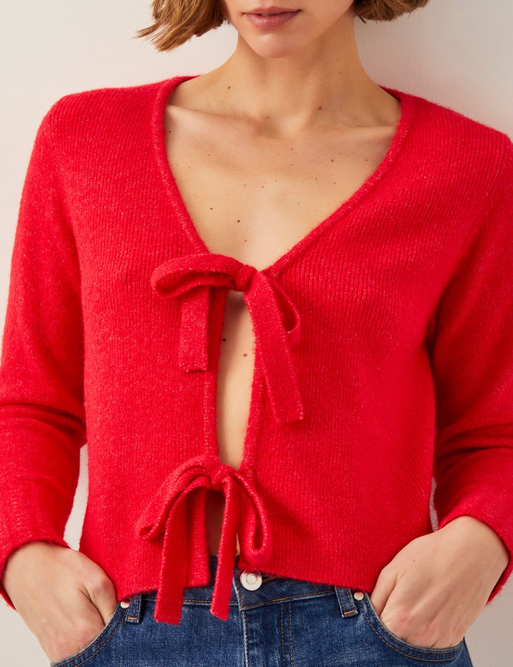 Textured V-Neck Cardigan 2 of 5