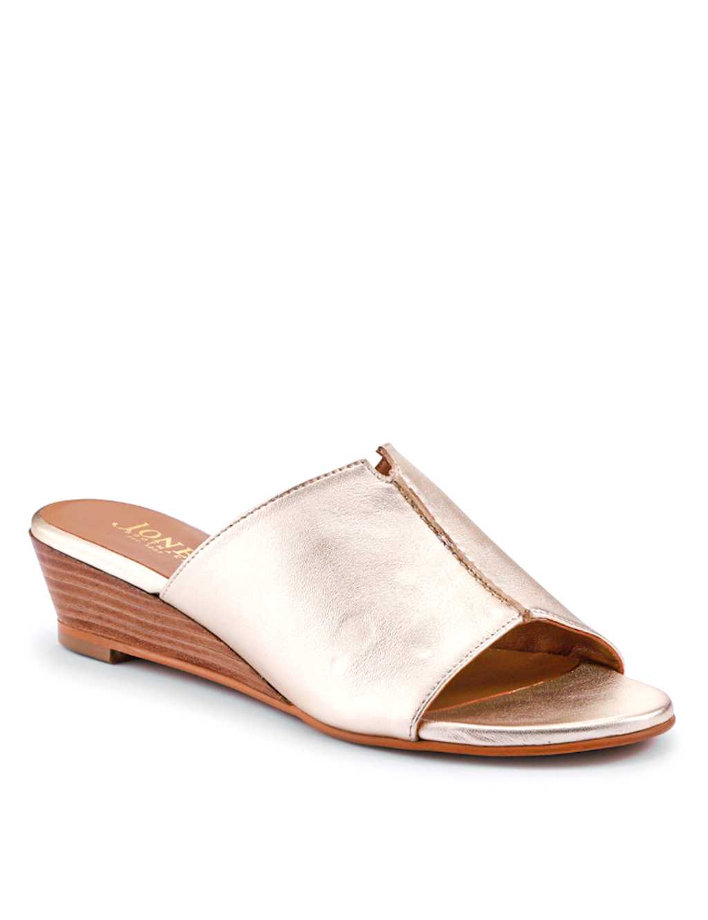 Leather Metallic Wedge Mules 4 of 6