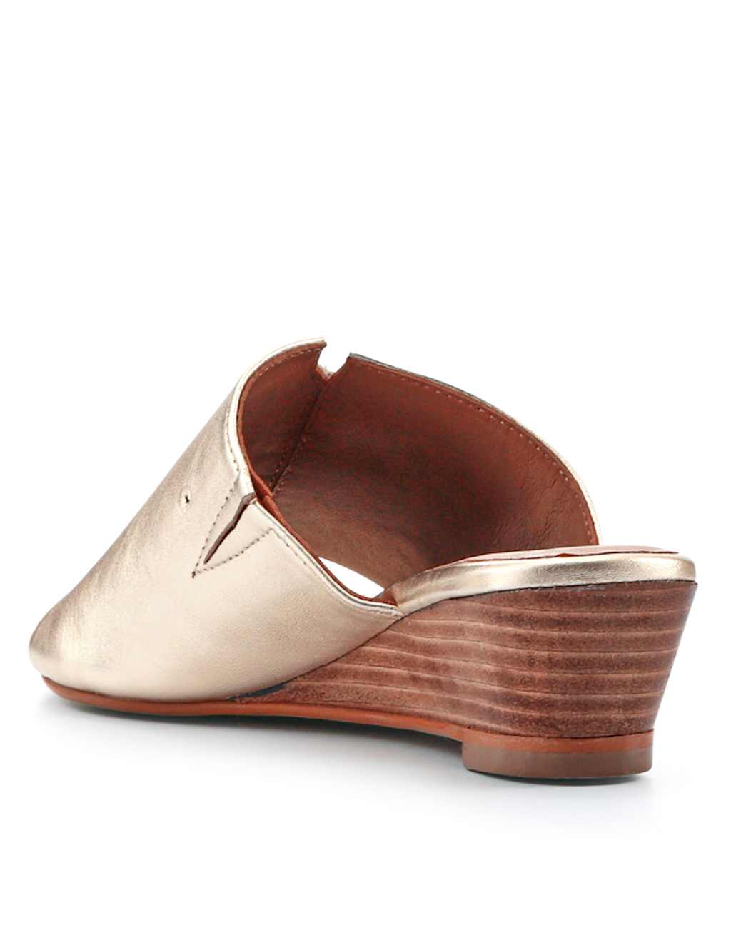 Leather Metallic Wedge Mules 5 of 6