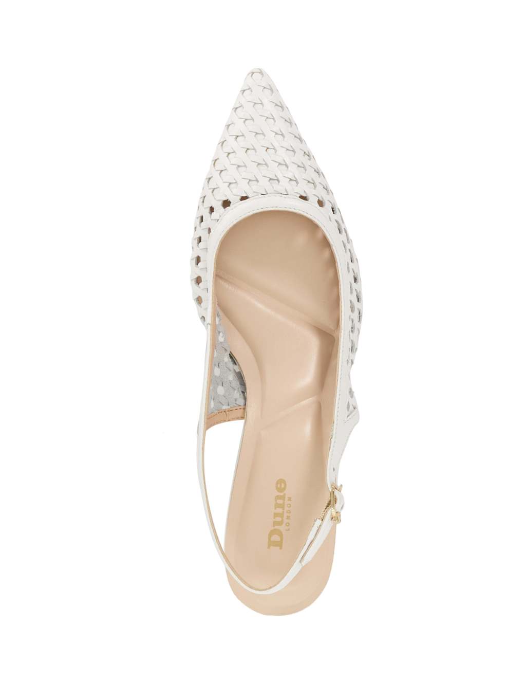 Leather Woven Kitten Heel Slingback Shoes 3 of 6