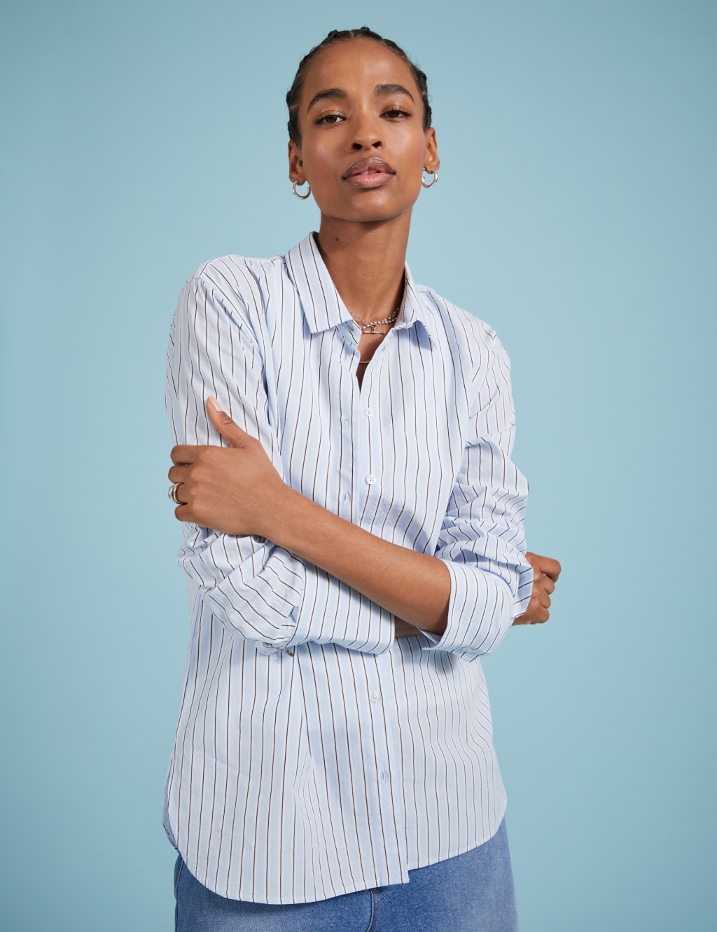 Pure Cotton Striped Collared Relaxed Shirt 1 of 4