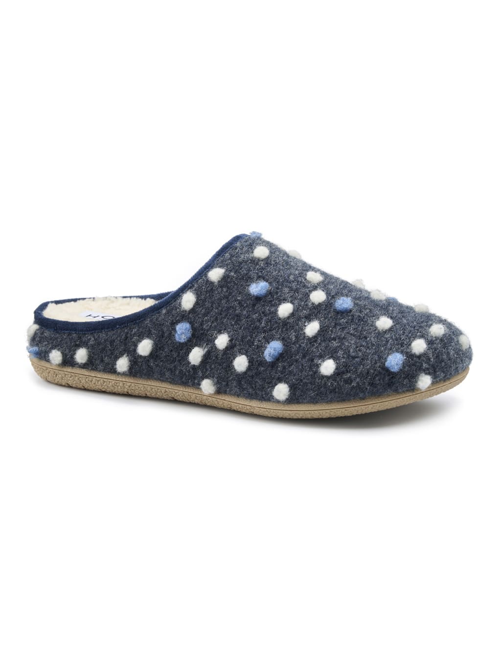 Felt Pom Pom Round Toe Slider Slippers 3 of 4