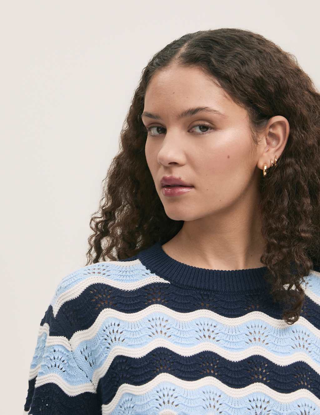 Pure Cotton Striped Crew Neck Jumper 4 of 4