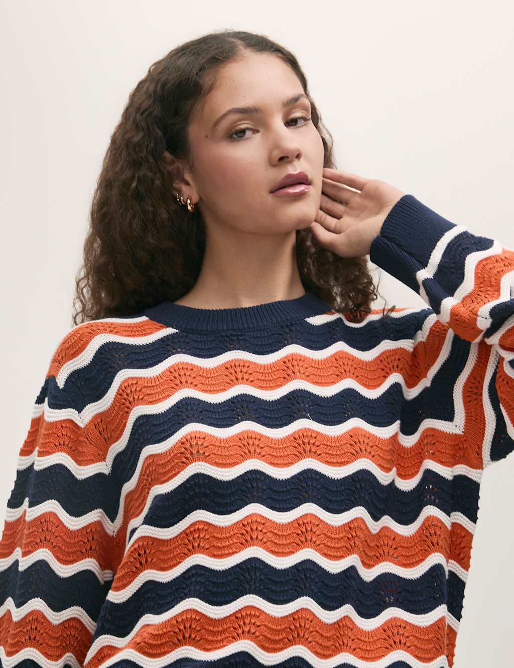 Pure Cotton Striped Crew Neck Jumper 4 of 5