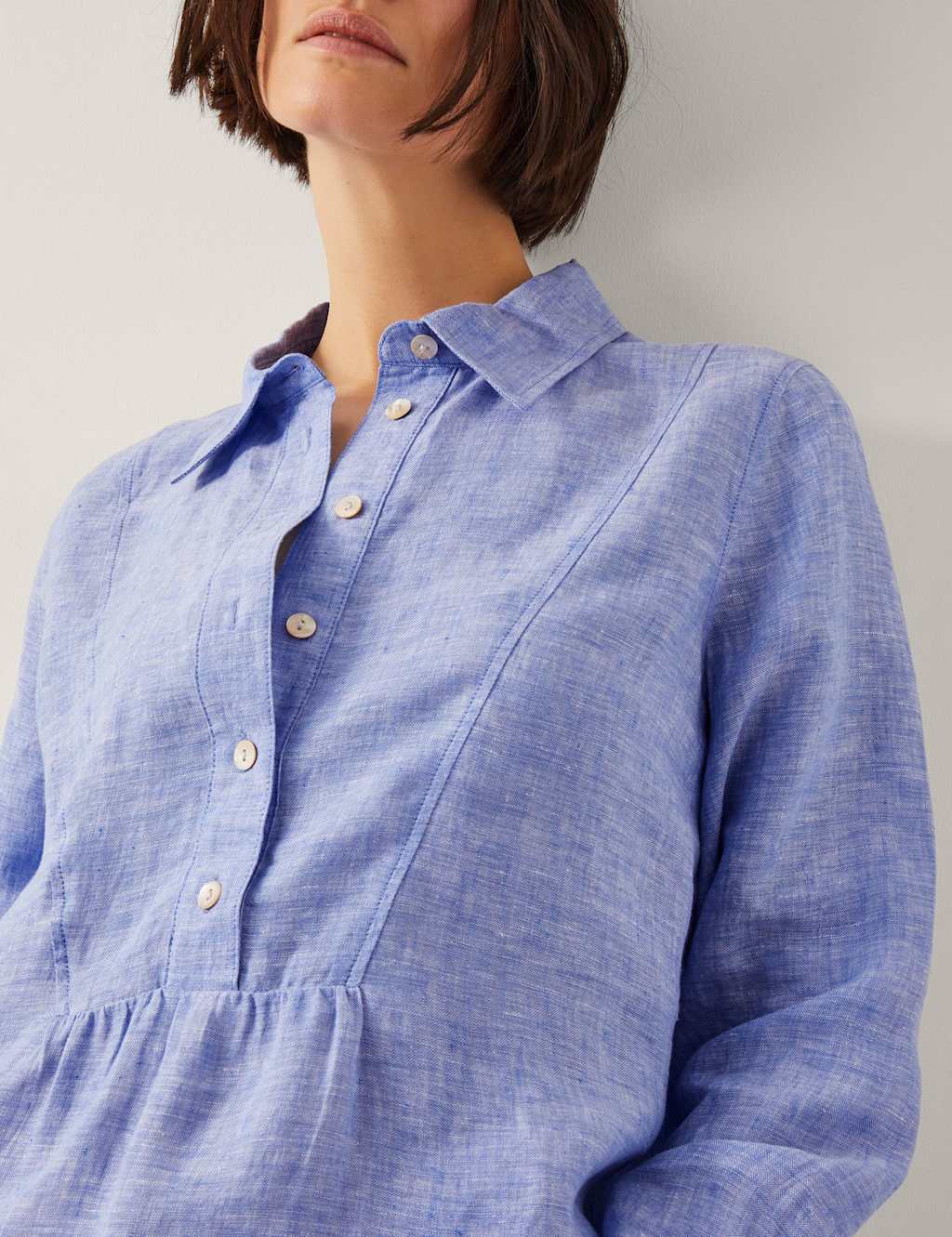 Pure Linen Collared Button Front Shirt 3 of 4