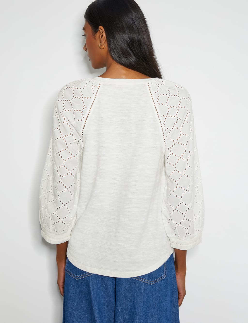 Pure Cotton Broderie Sleeve Top 5 of 5