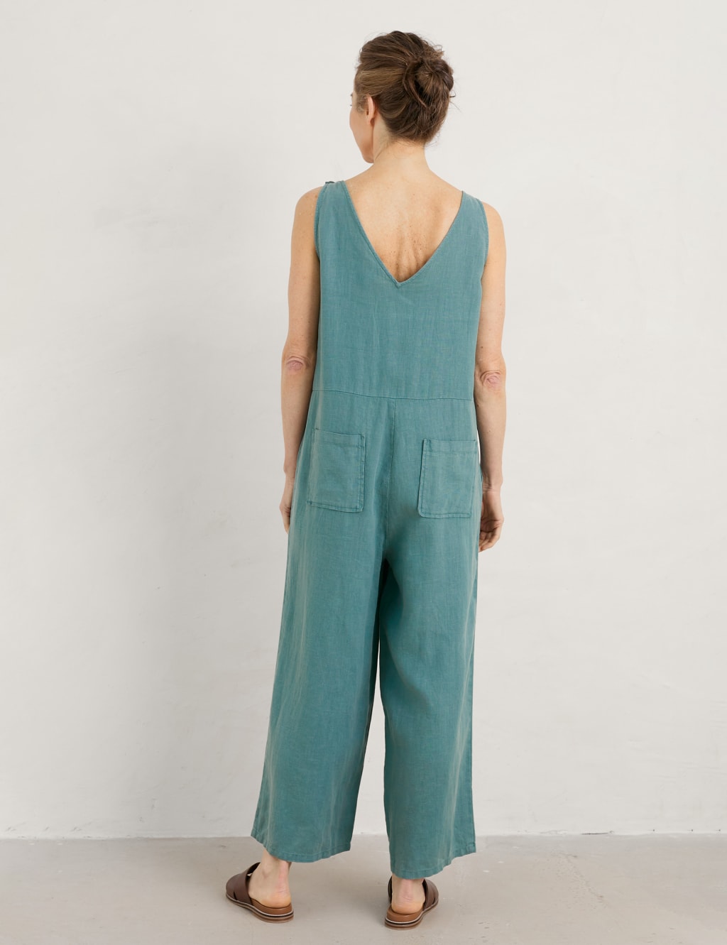 Pure Linen Sleeveless Jumpsuit Seasalt Cornwall M S