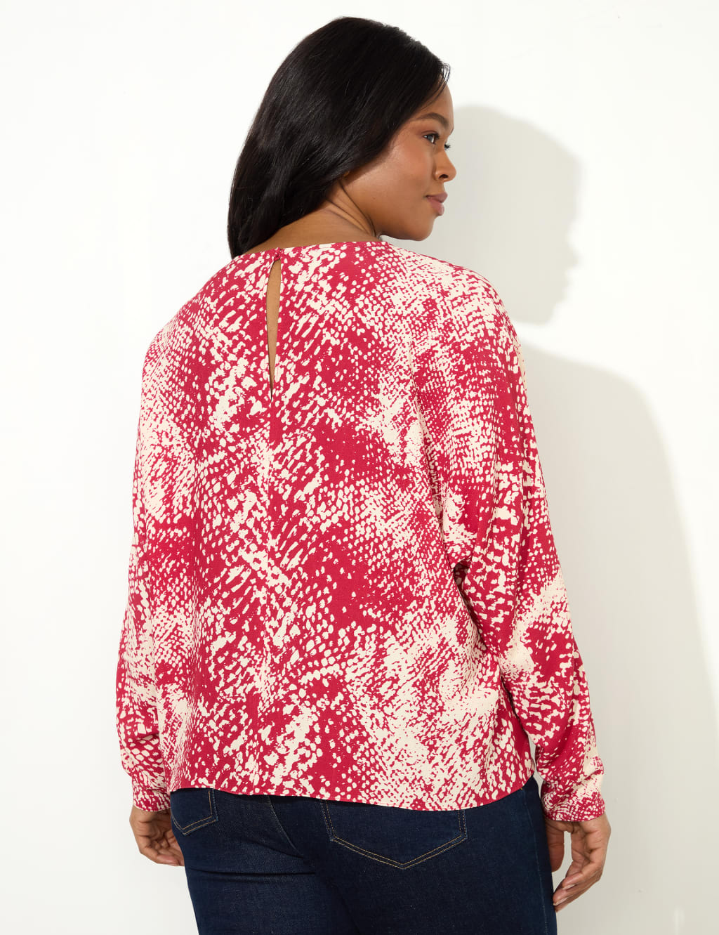 Snake Print Popover Blouse 2 of 4