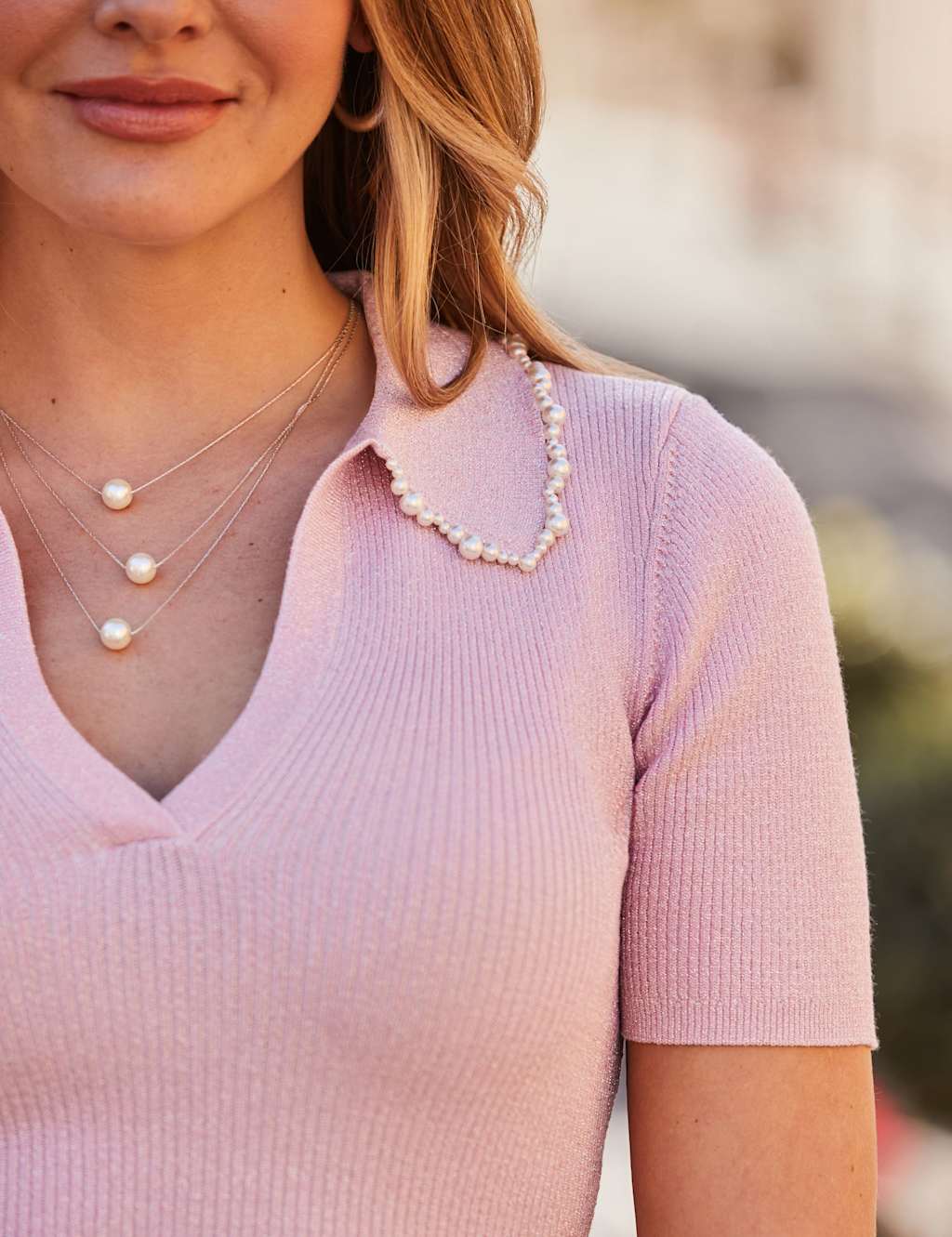 Embellished Ribbed Collared Fitted Knitted Top 5 of 5