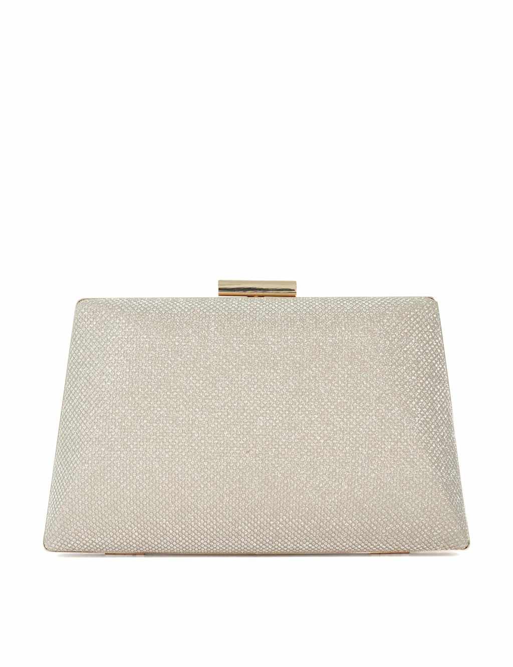 Metallic Embellished Angled Frame Clutch 4 of 6
