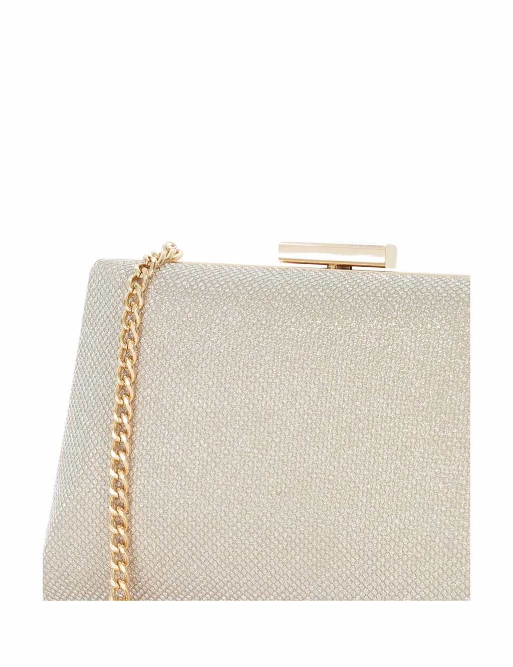 Metallic Embellished Angled Frame Clutch 5 of 6