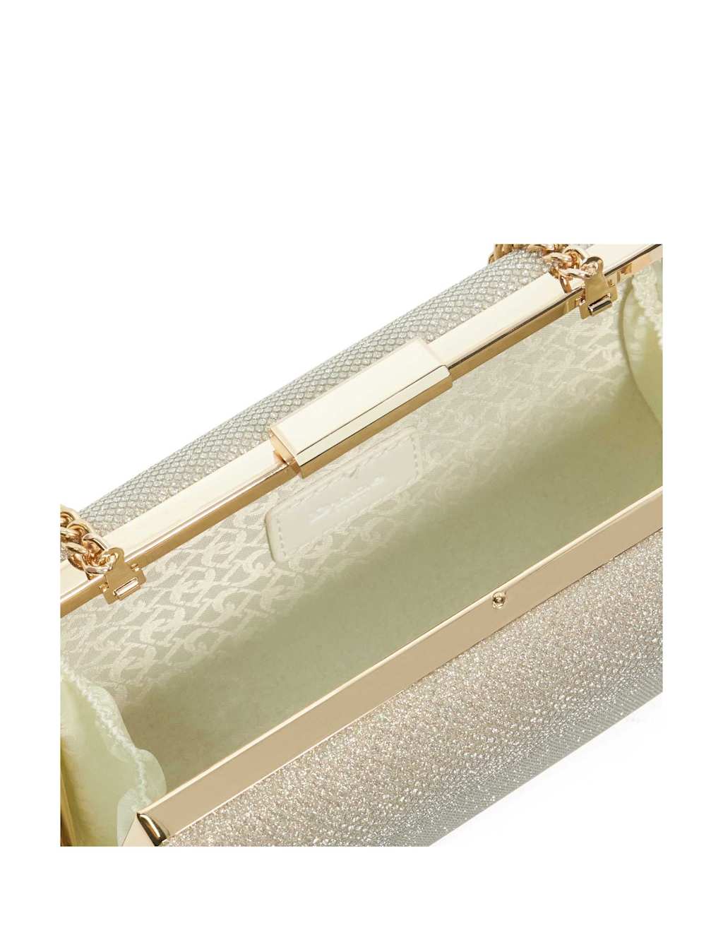 Metallic Embellished Angled Frame Clutch 6 of 6