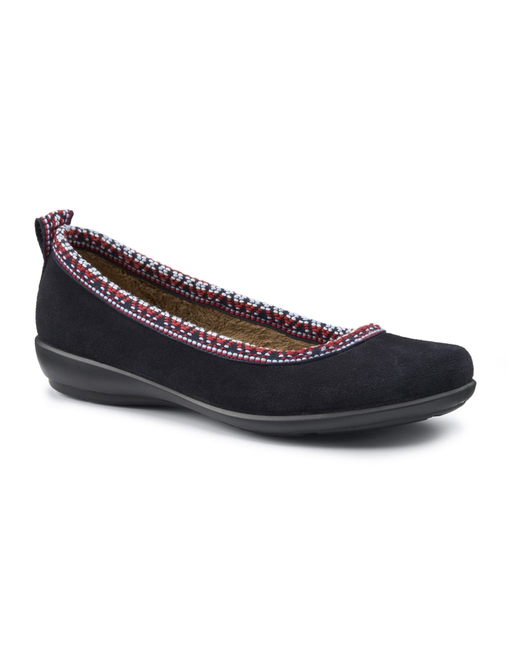 Wide Fit Suede Round Toe Ballerina Slippers 3 of 4