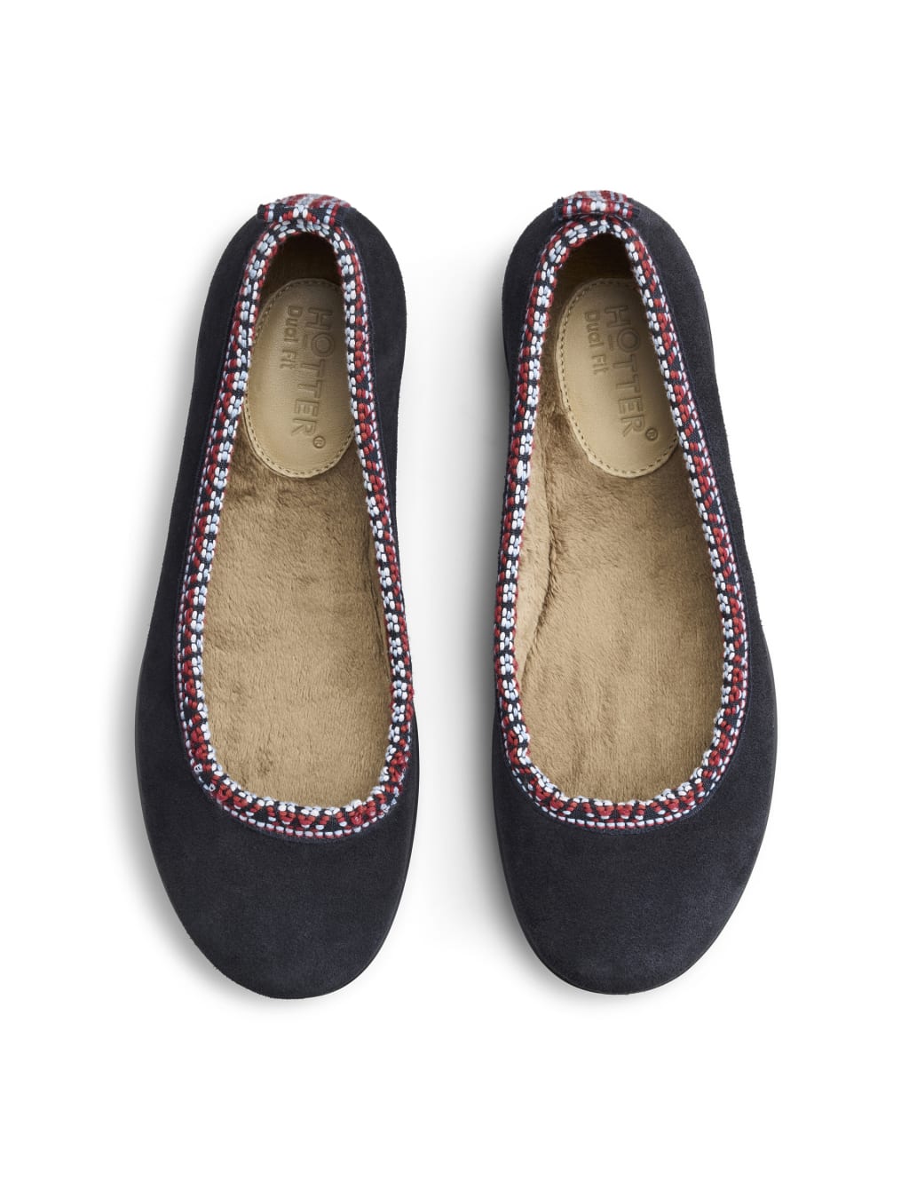 Wide Fit Suede Round Toe Ballerina Slippers Hotter M S