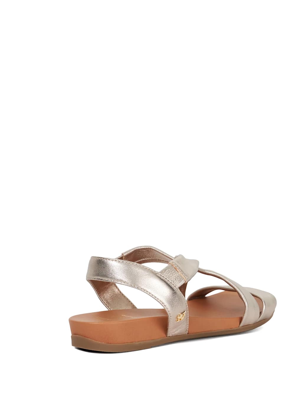 Wide Fit Leather Metallic Flat Sandals 4 of 5
