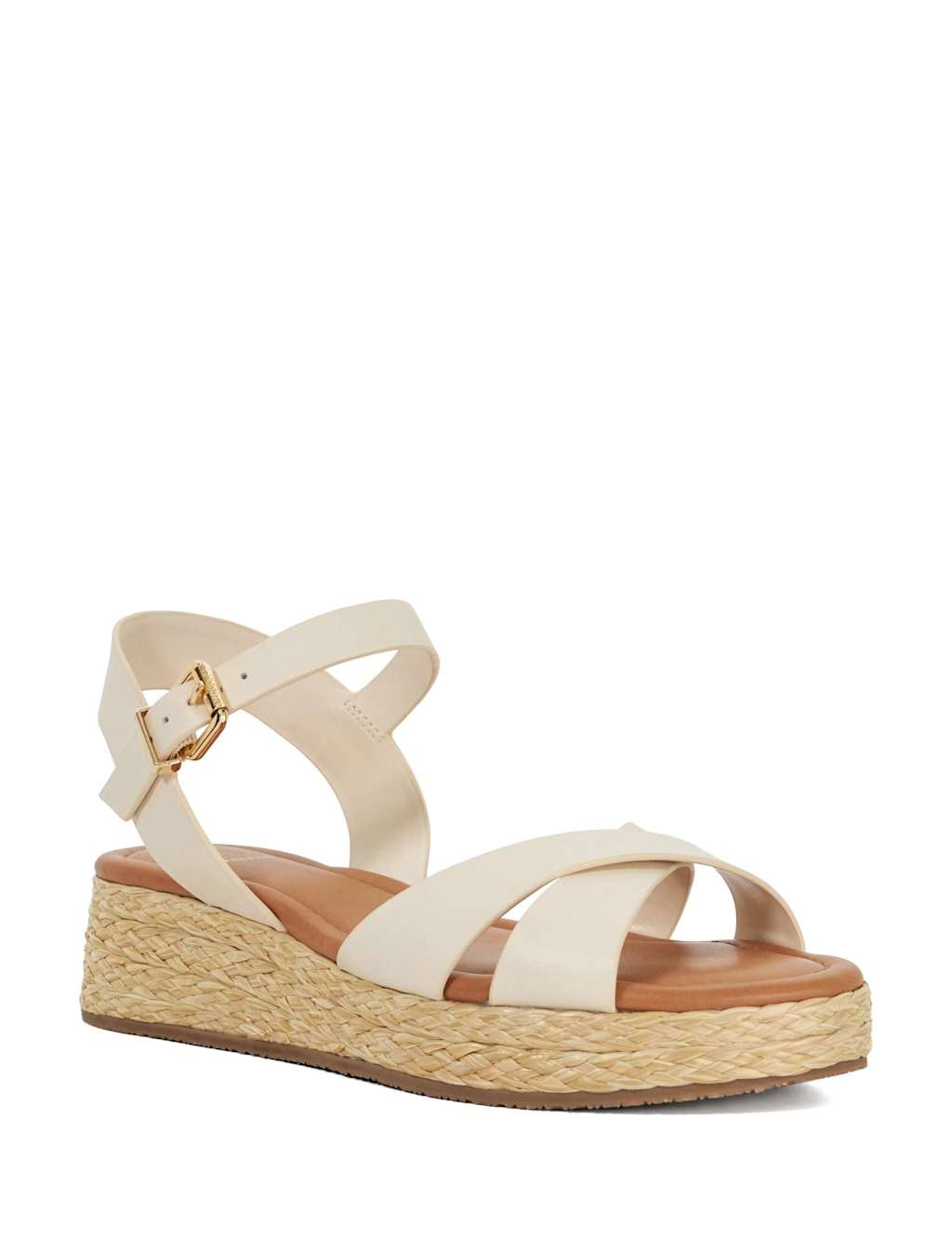 Wide Fit Leather Woven Flatform Sandals 3 of 5