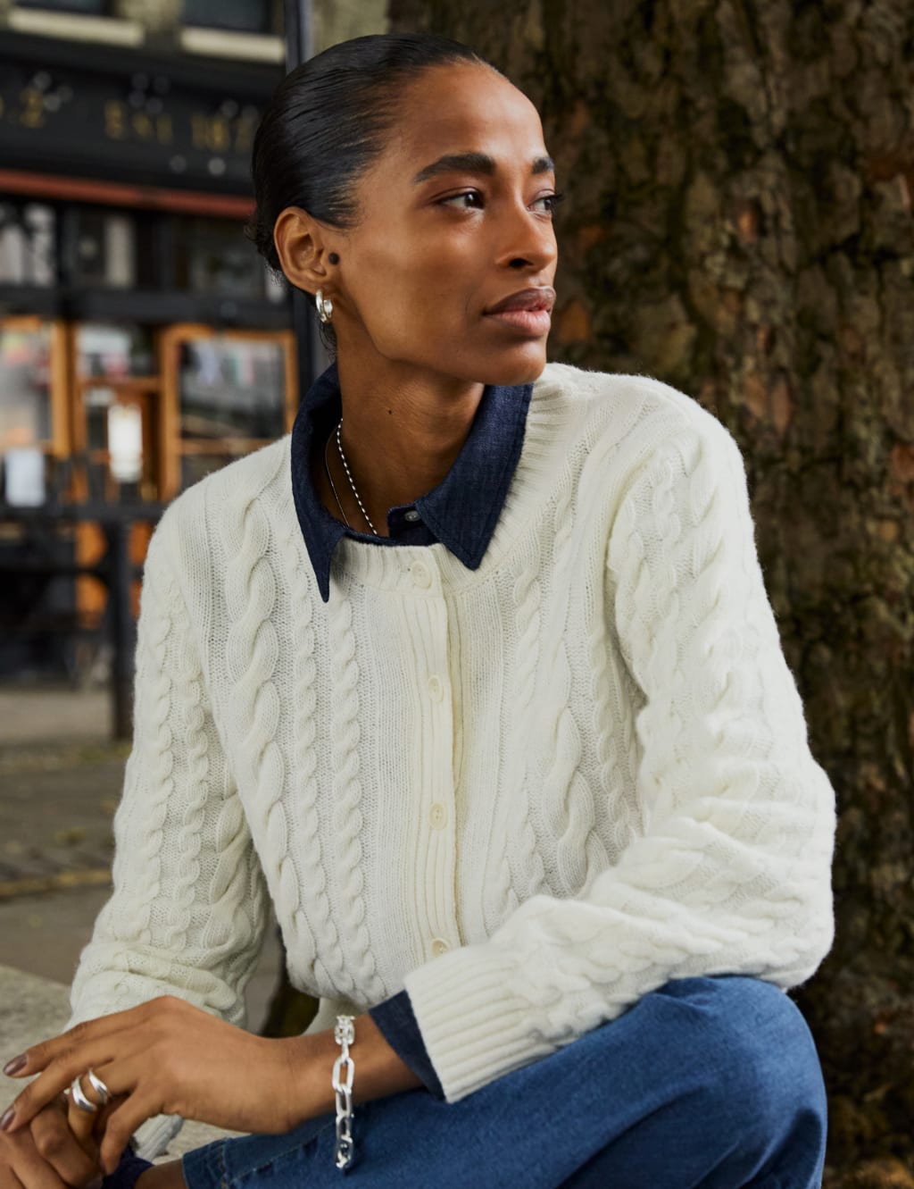 Merino wool cable knit sweater online