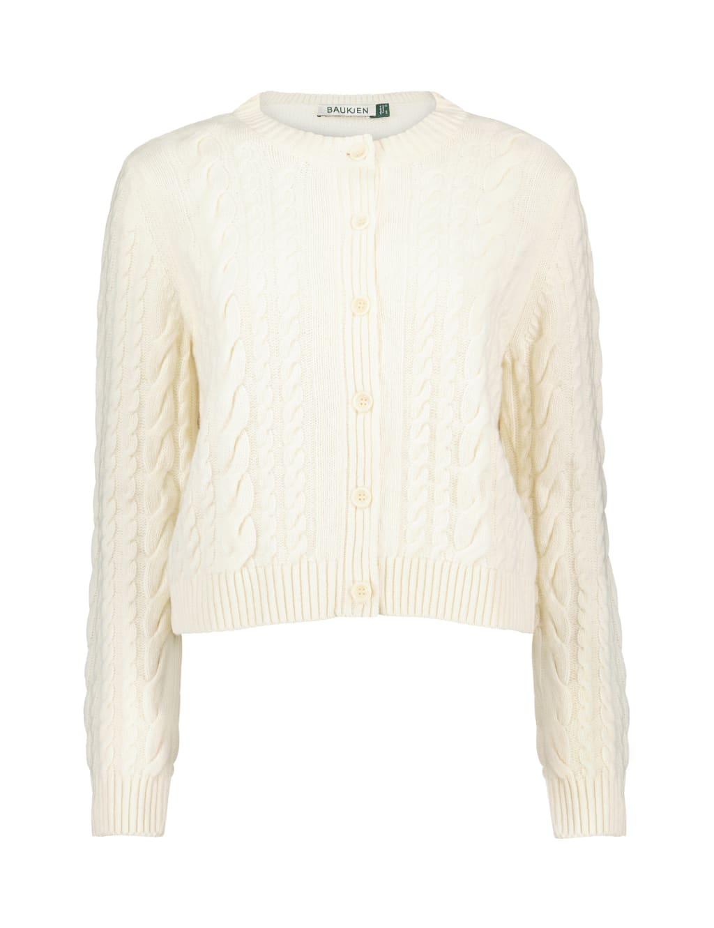 Merino Wool Blend Cable Knit Cardigan 2 of 6