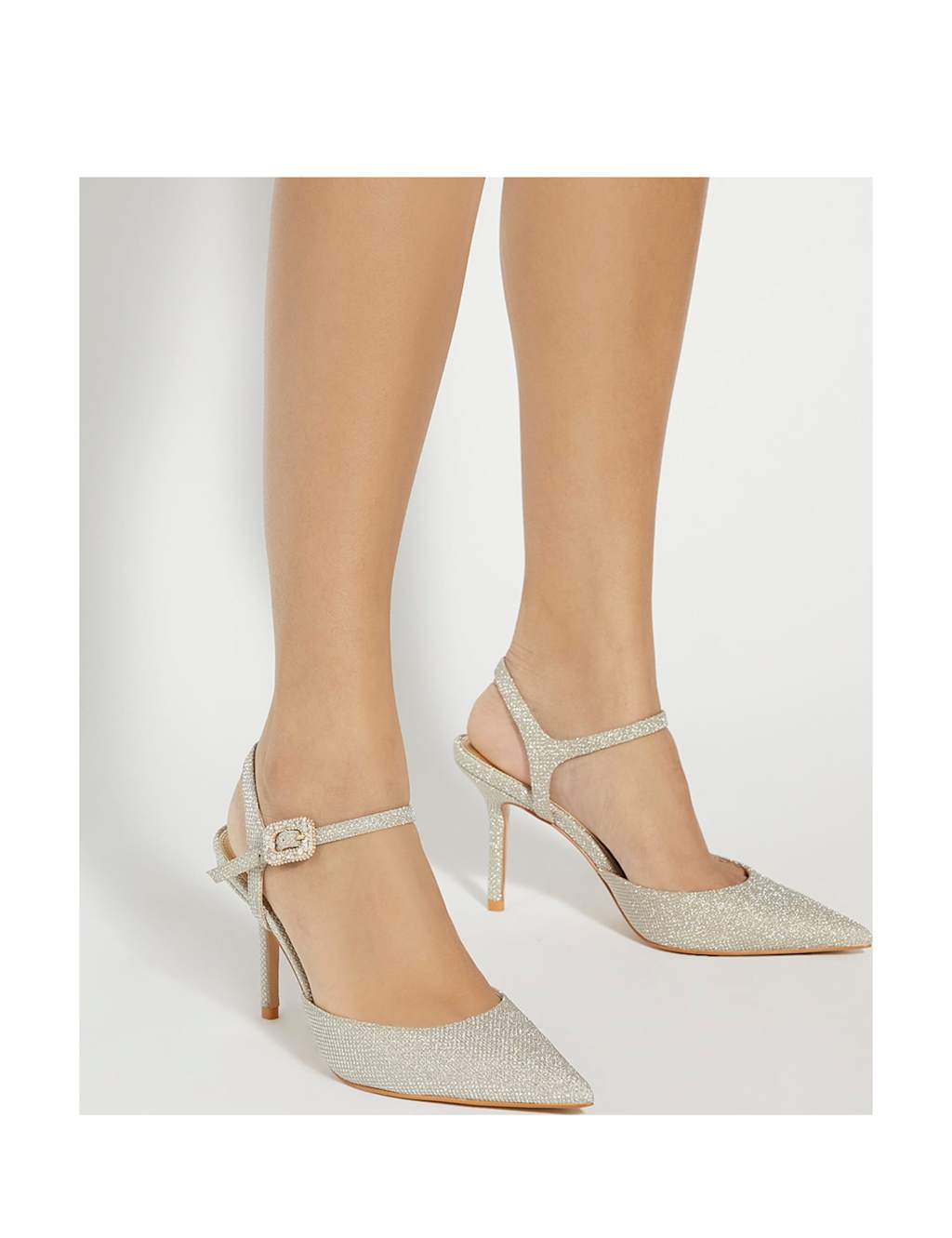 Sparkle Strappy Stiletto Heel Court Shoes 2 of 5