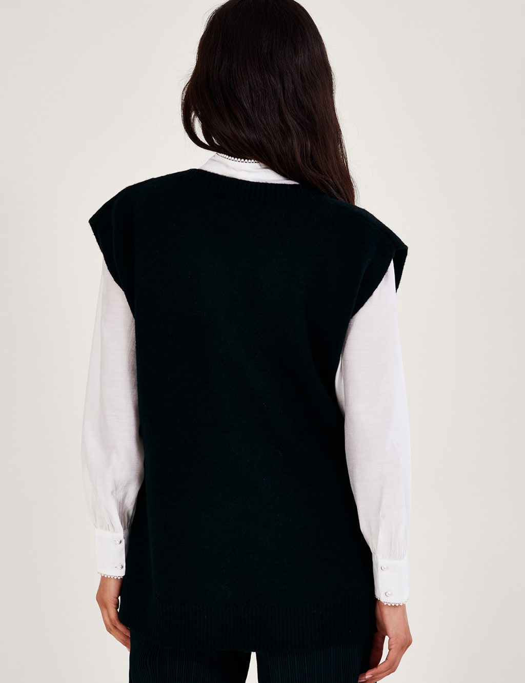 V-Neck Button Detail Knitted Vest 3 of 4