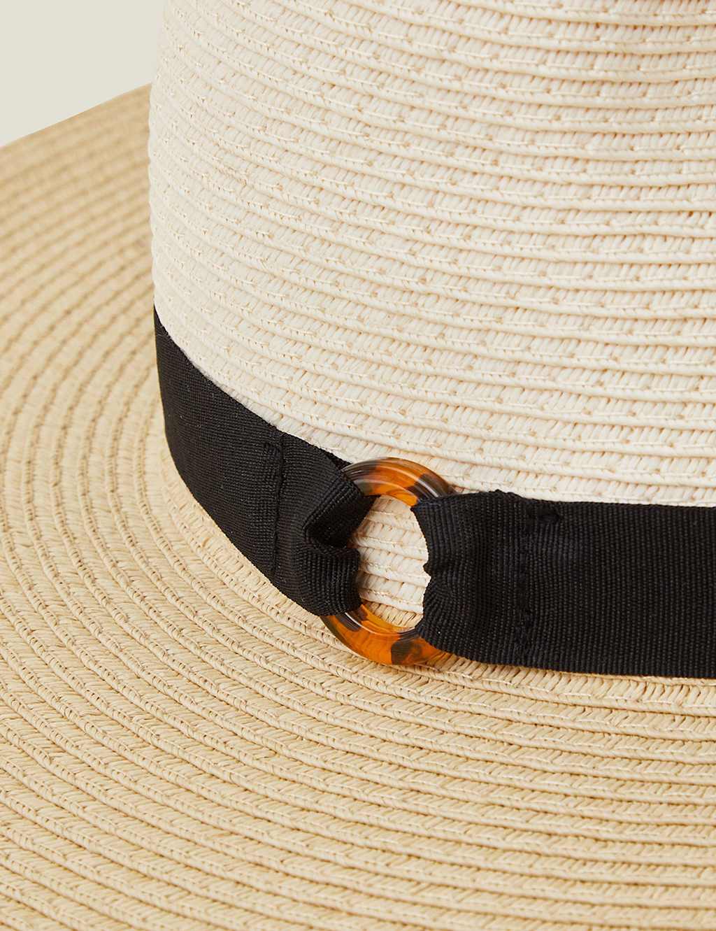 Tortoiseshell Ring Wide Brim Fedora Hat 4 of 4