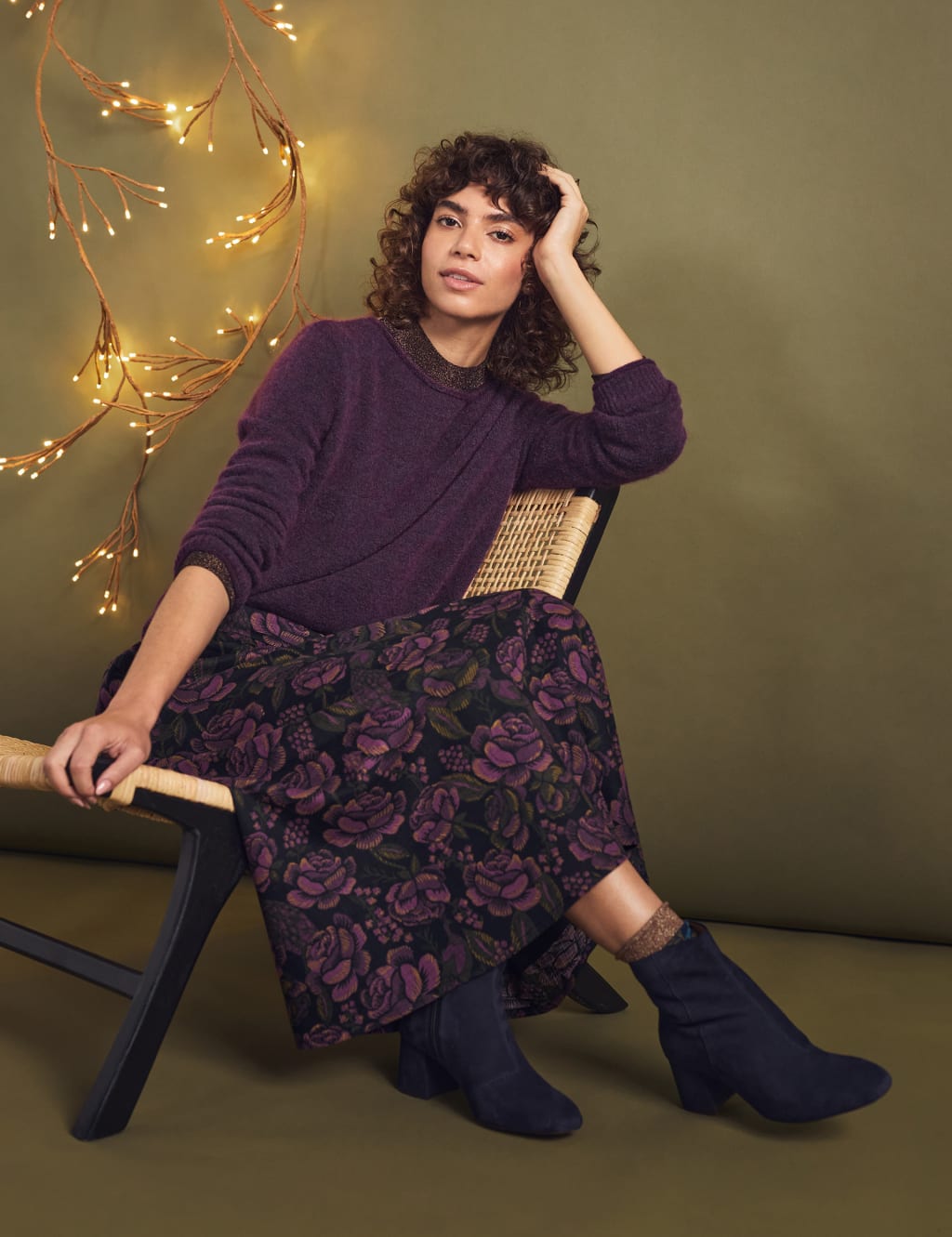 Cotton Rich Floral Midi A Line Skirt Seasalt Cornwall M S