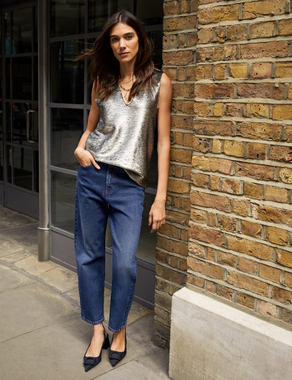 Sequin V-Neck Vest Top 3 of 4