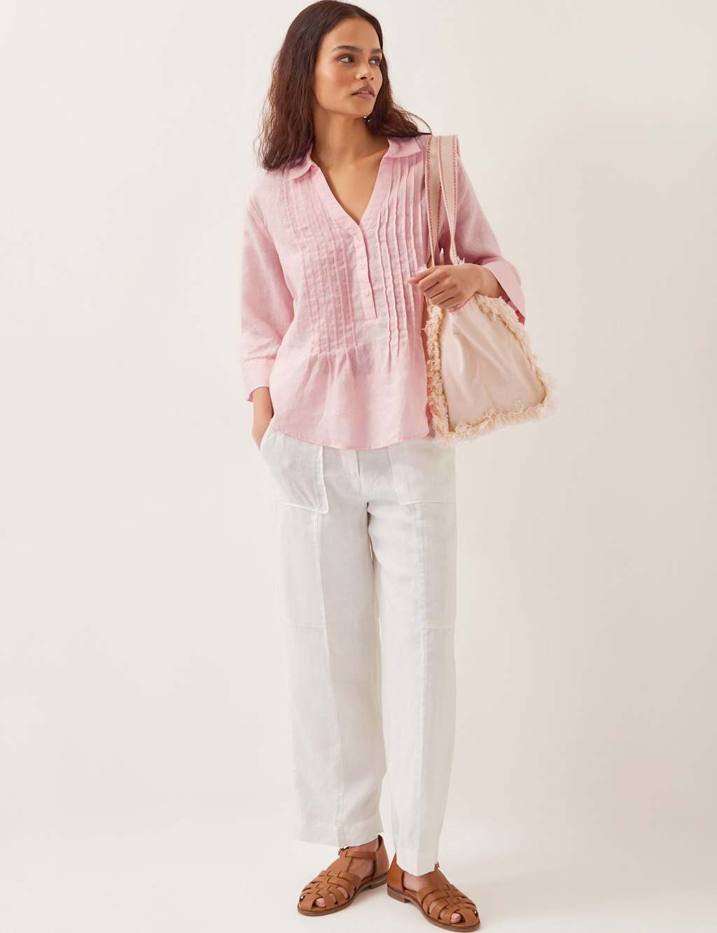 Pure Linen Collared Blouse 4 of 4