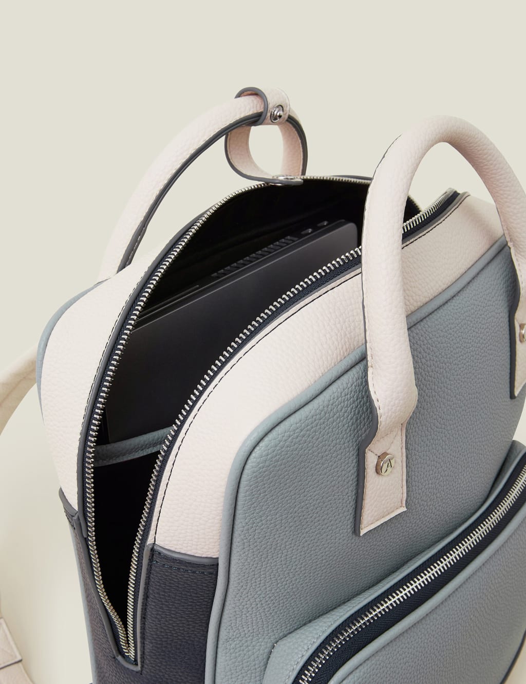 Faux Leather Top Handle Backpack 4 of 4