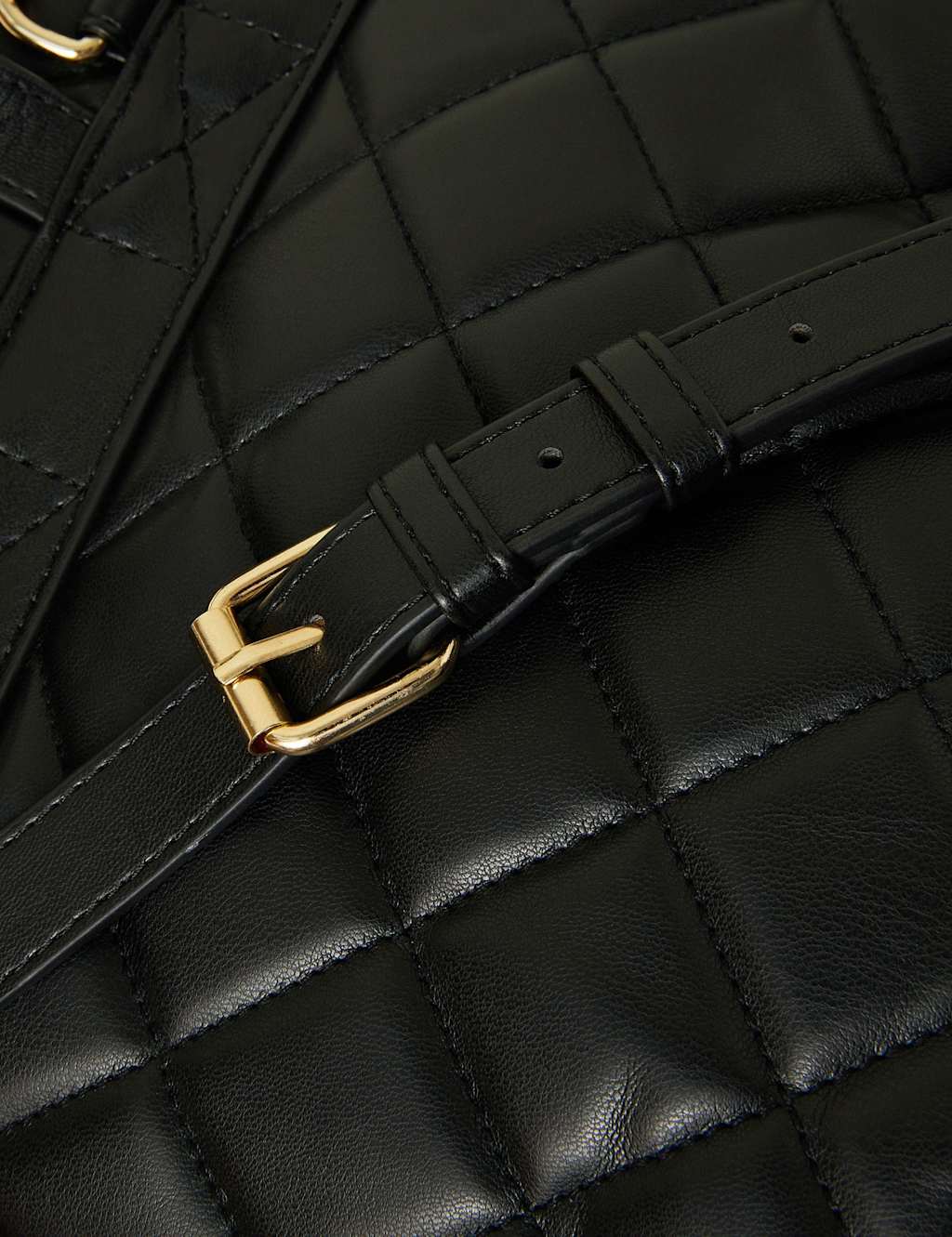Faux Leather Quilted Backpack 4 of 4
