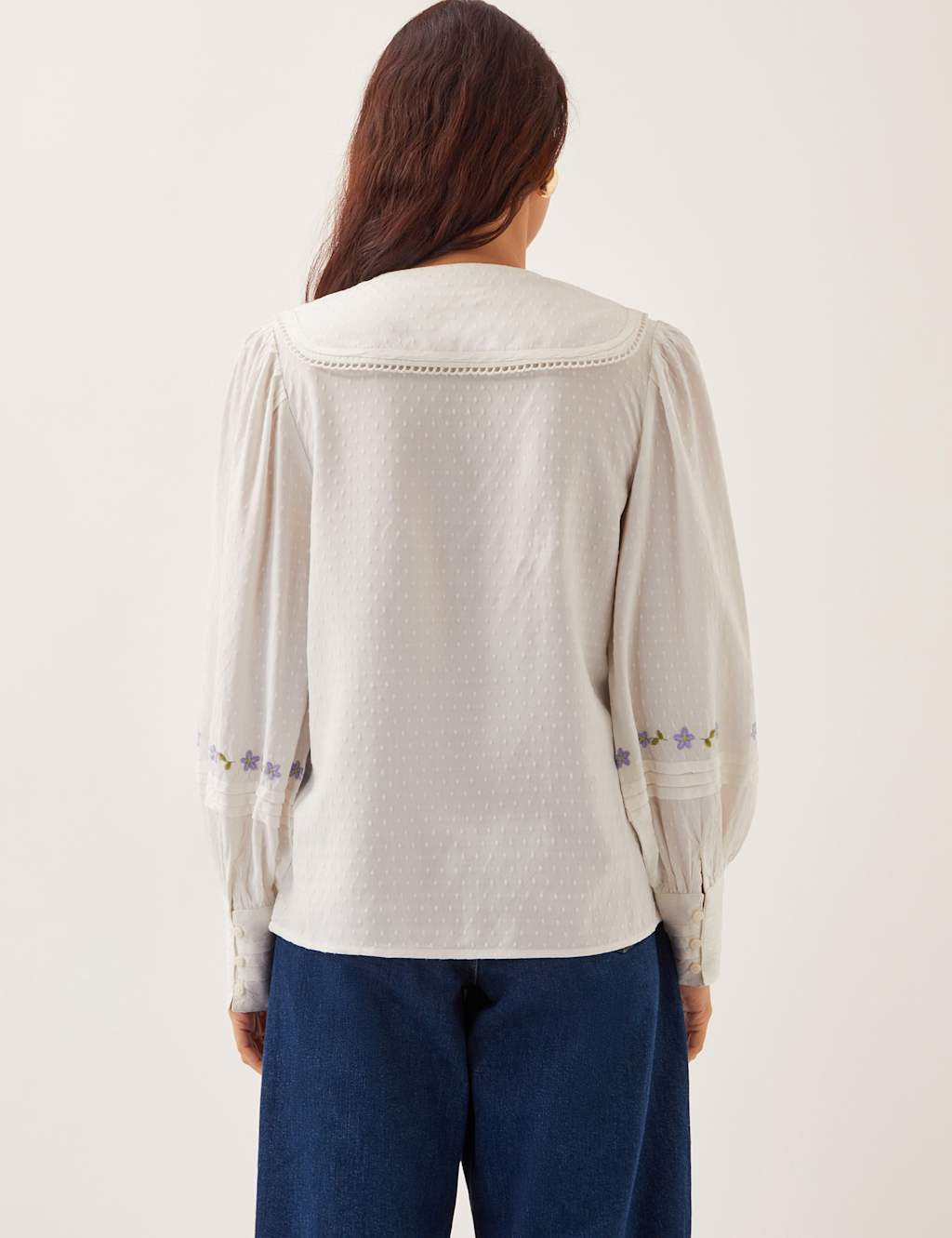 Embroidered V-Neck Blouse 4 of 4