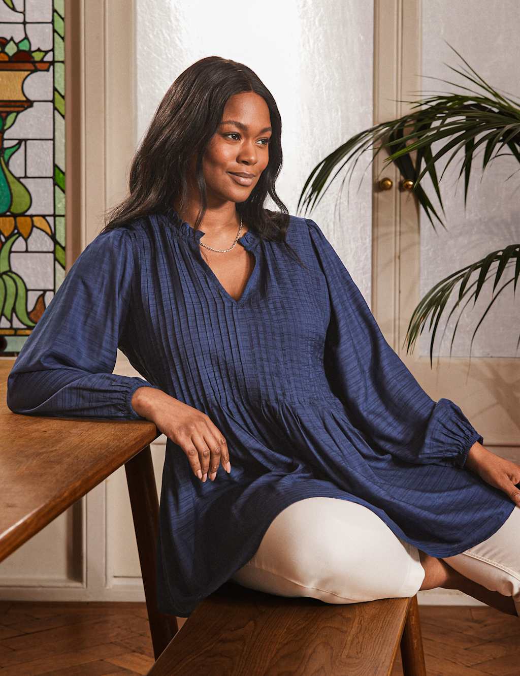 V-Neck Pintuck Tunic 2 of 5