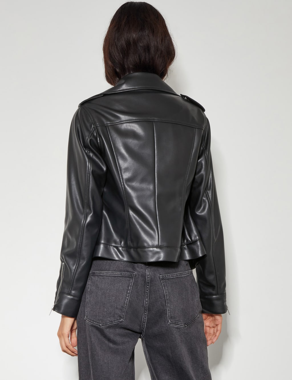 Faux Leather Biker Jacket Monsoon M&S