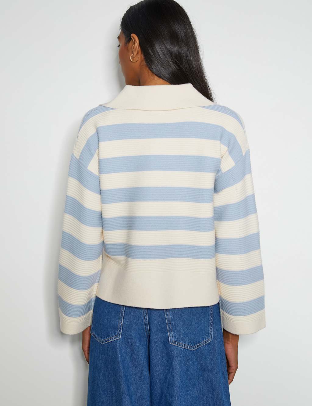 Striped Collared Open Neck Jumper 6 of 6