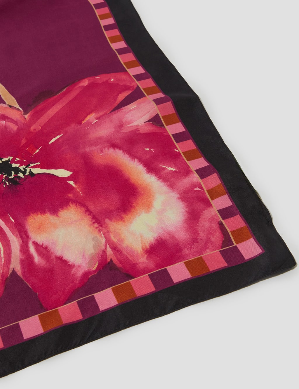 Pure Silk Floral Scarf 2 of 2