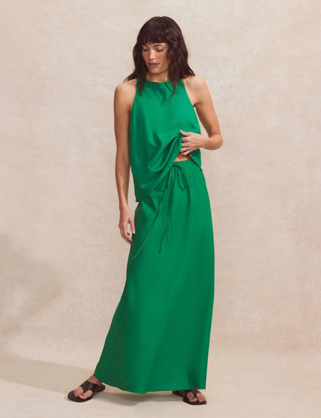 Linen Rich Maxi Slip Skirt 4 of 6