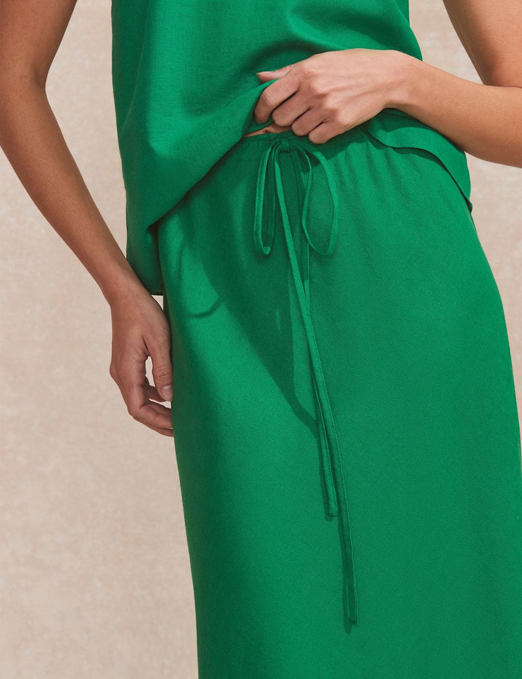 Linen Rich Maxi Slip Skirt 6 of 6