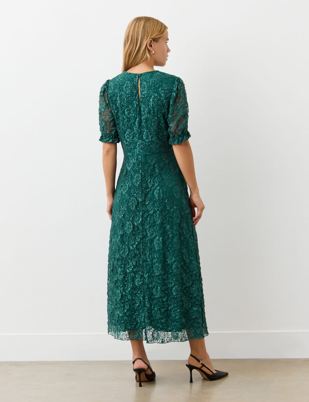Mela Lace Short Sleeve Midi Tea Dress 2 of 4