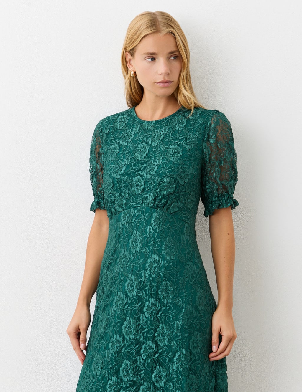 Mela Lace Short Sleeve Midi Tea Dress 3 of 4
