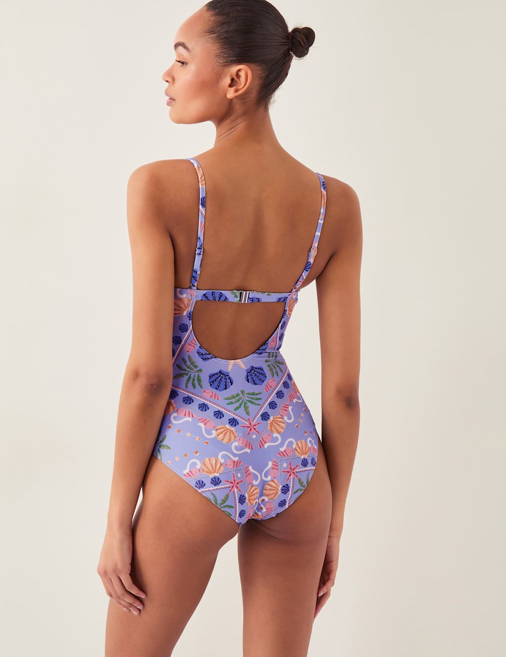 Mabel Shell Print Padded V-Neck Swimsuit 2 of 4