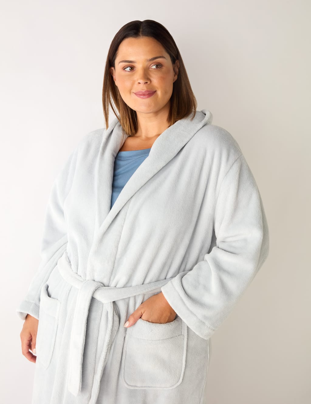 Fleece Hooded Dressing Gown 4 of 6