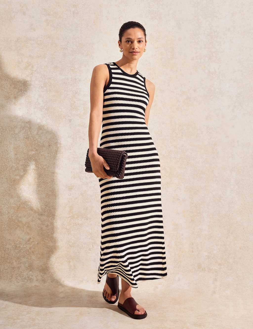 Cotton Blend Striped Midaxi Column Dress 4 of 6