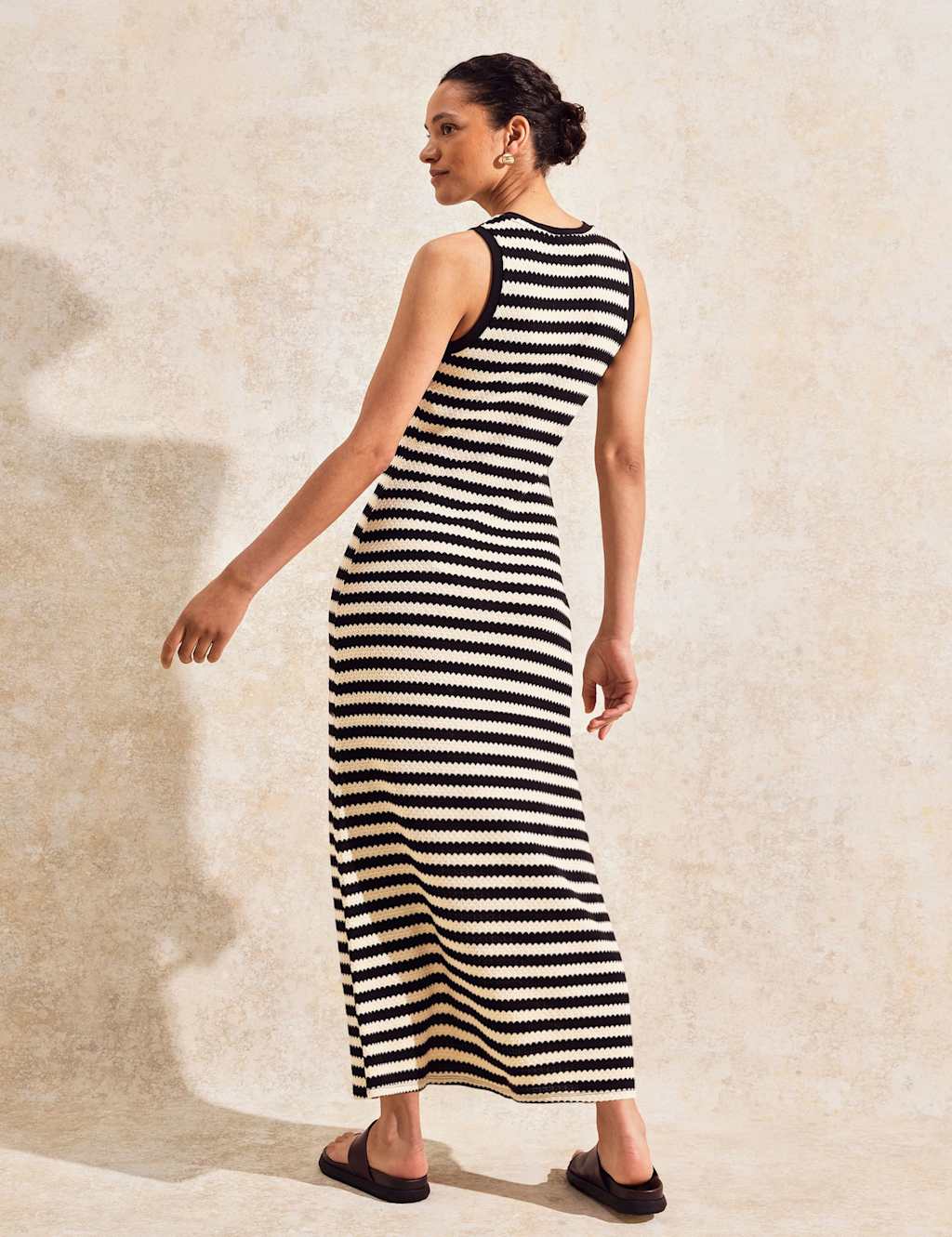 Cotton Blend Striped Midaxi Column Dress 5 of 6