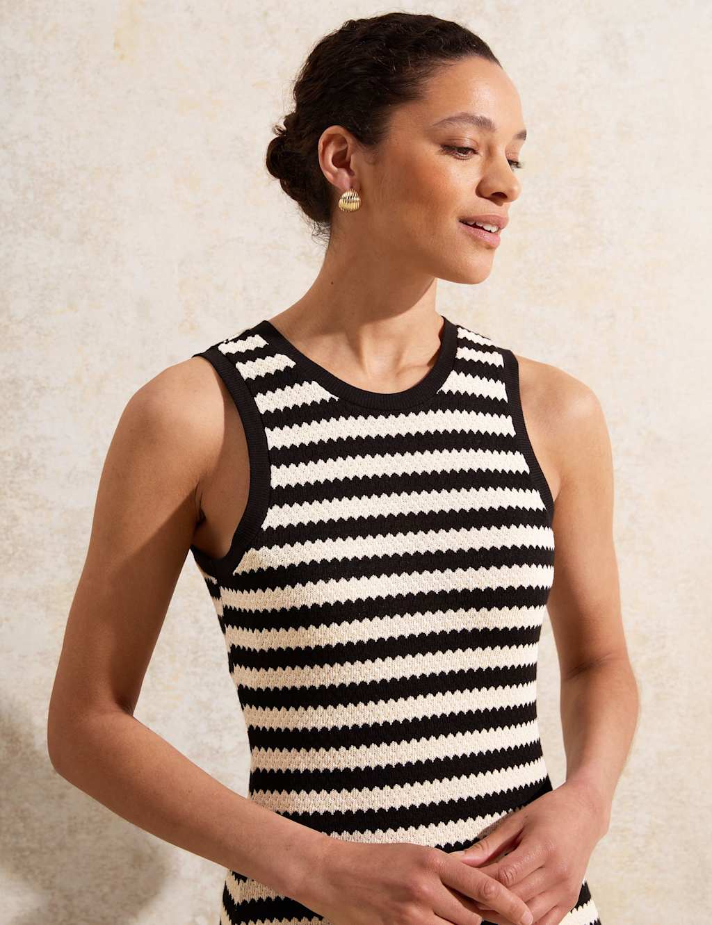 Cotton Blend Striped Midaxi Column Dress 6 of 6