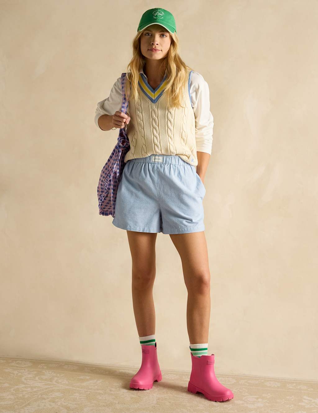 Pure Cotton Striped Elasticated Waist Shorts 4 of 6
