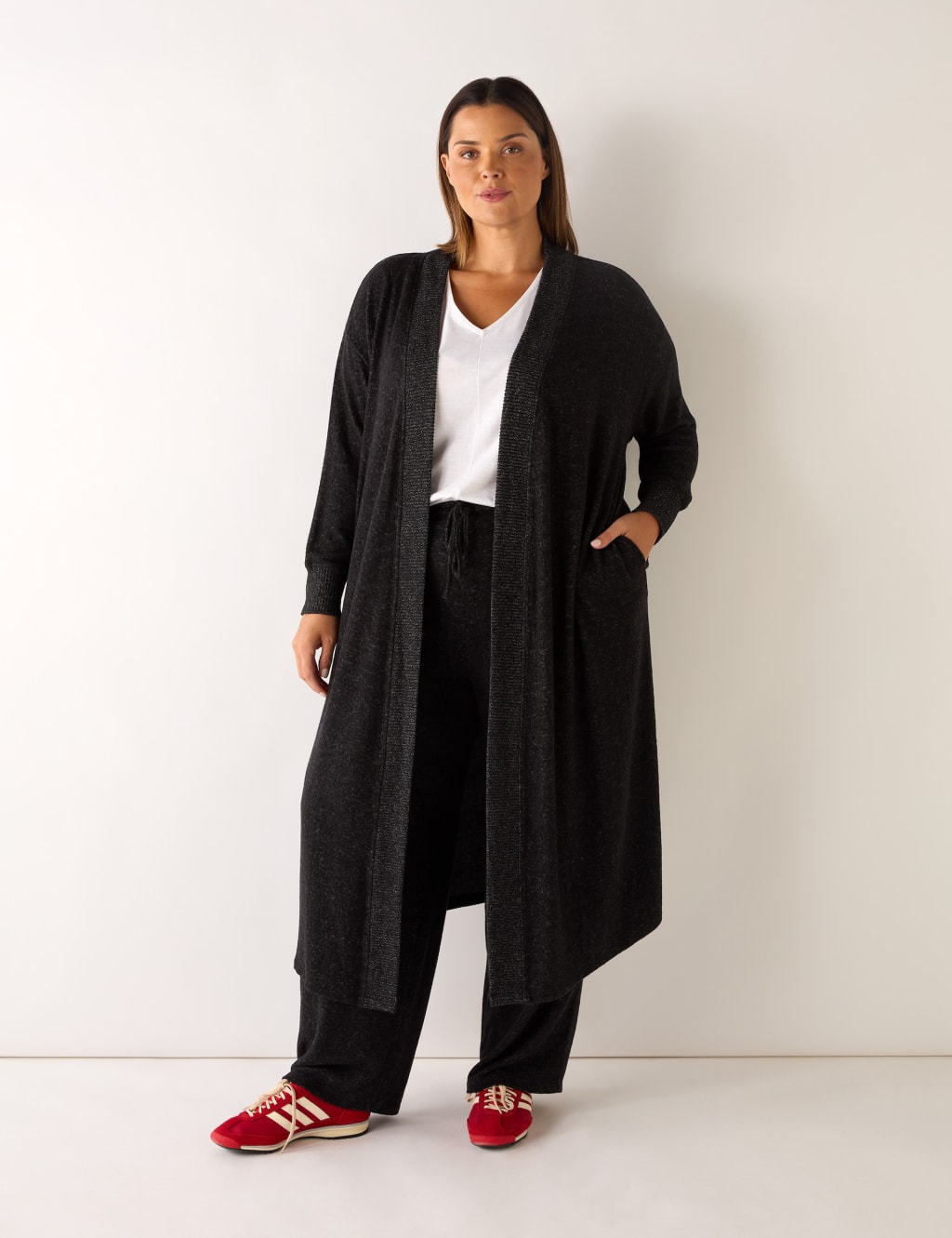 M&s long black cardigan shop