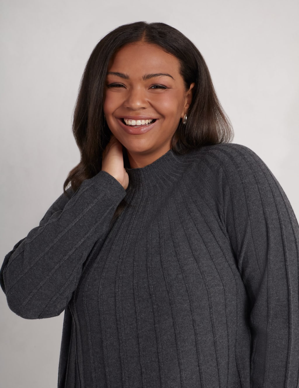 Ribbed midi sweater dress cheap
