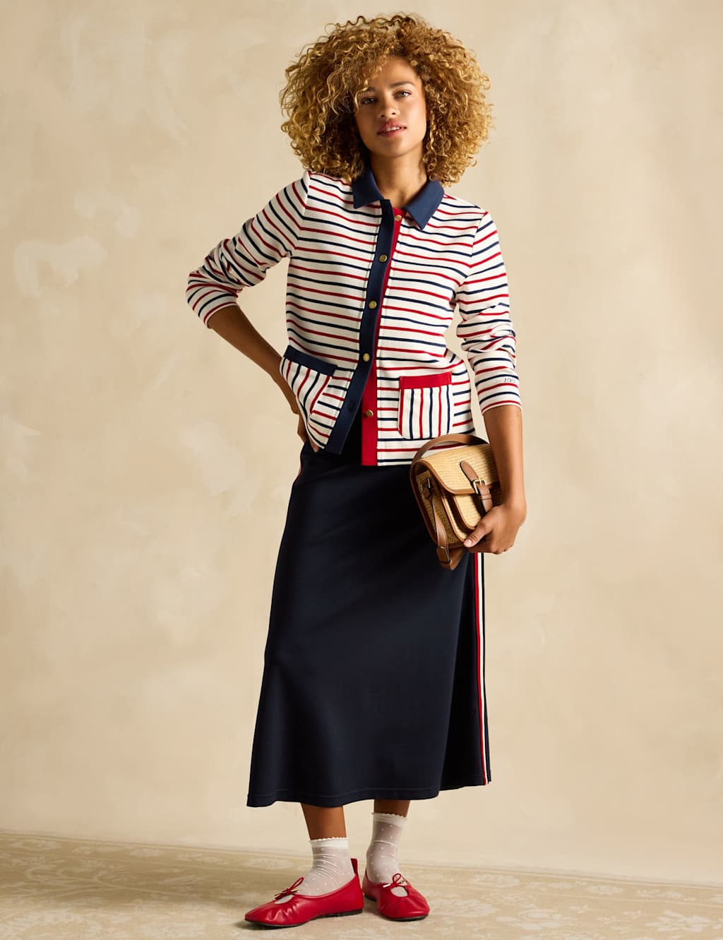 Pure Cotton Striped Collared Cardigan 3 of 7